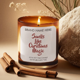 Smells Like Christmas Magic Candle Labels Quadratischer Aufkleber