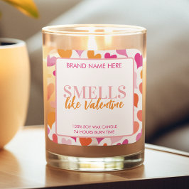 Smells Like Valentine Pink Candle Label Quadratischer Aufkleber