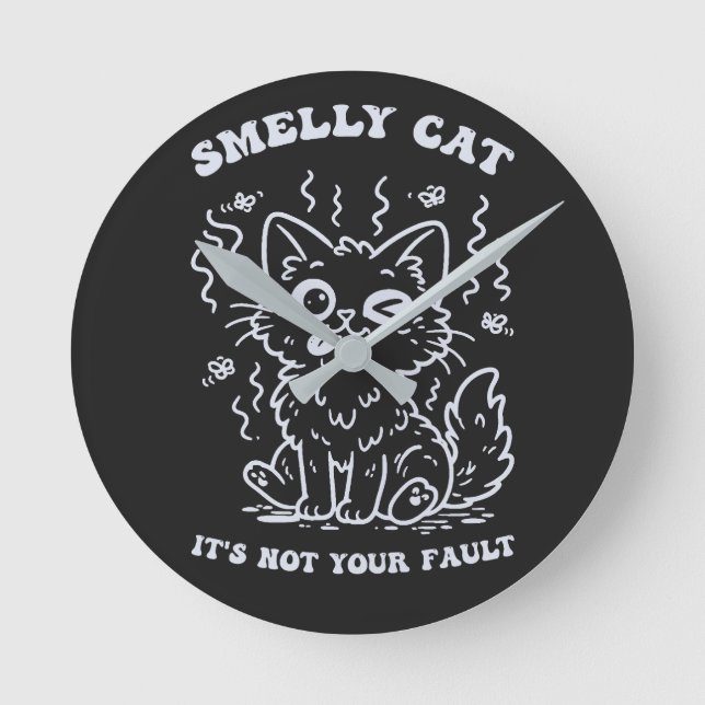 Smelly Cat Iconic Song Runde Wanduhr (Vorderseite)
