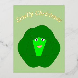 Smelly Christmas Brussels Sprout Custom Folien Feiertagspostkarte