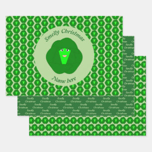 Smelly Christmas Brussels Sprout Custom Geschenkpapier Set