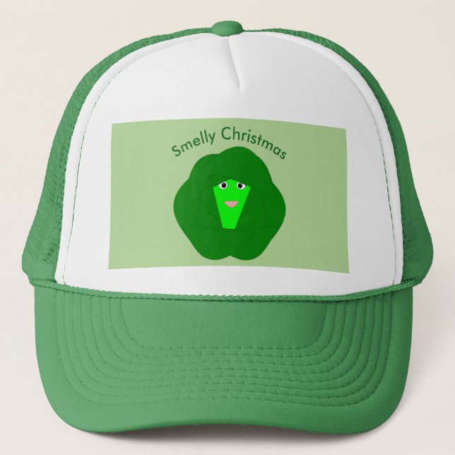 Smelly Christmas Brussels Sprout Hat Truckerkappe (Vorderseite)
