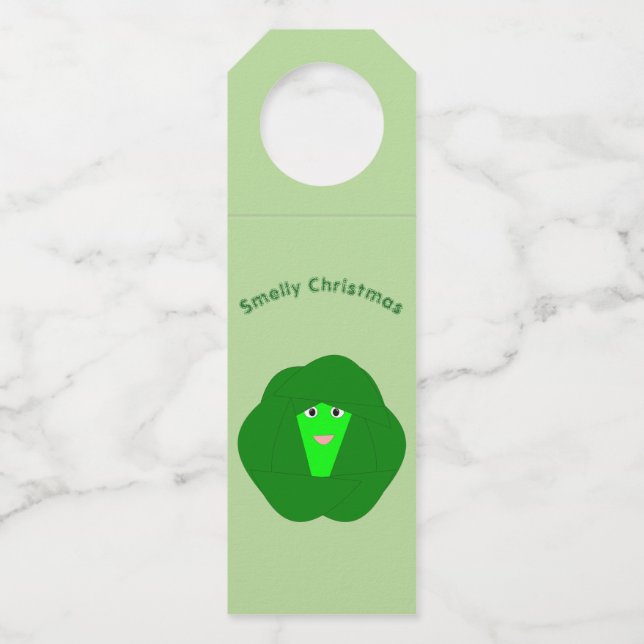 Smelly Christmas Brussels Sprout Personalisiert Flaschenanhänger (Vorderseite)