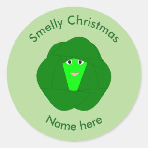 Smelly Christmas Brussels Sprout Stickers