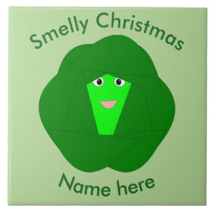 Smelly Christmas Brussels Sprout Tile Fliese