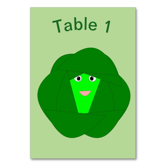Smely Christmas Brussels Sprout Custom Tablecard Tischnummer (Vorderseite)