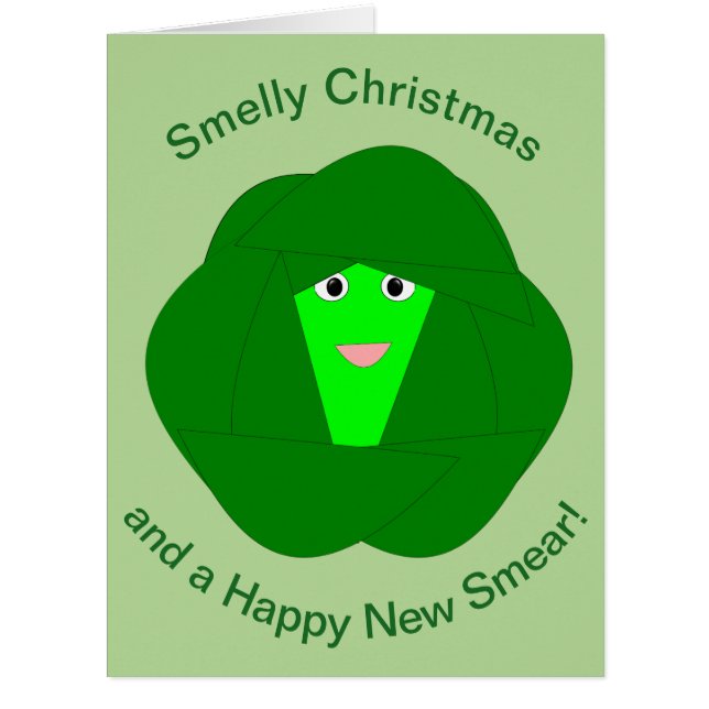 Smely Christmas Brussels Sprout Funny Card (Vorderseite)