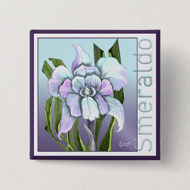 Smeraldo-Blume Button (Vorderseite)