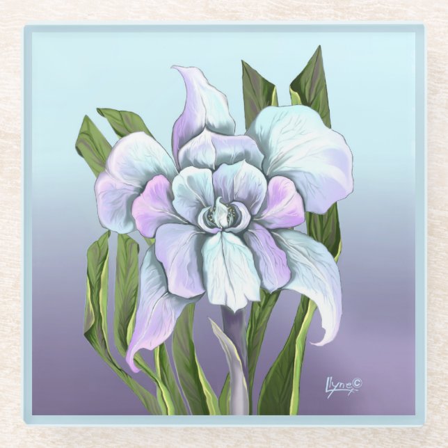 Smeraldo Blume Glasuntersetzer (Vorderseite)