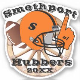 Smethport Hubbers Wheel #1 Fan Football Helmet Aufkleber