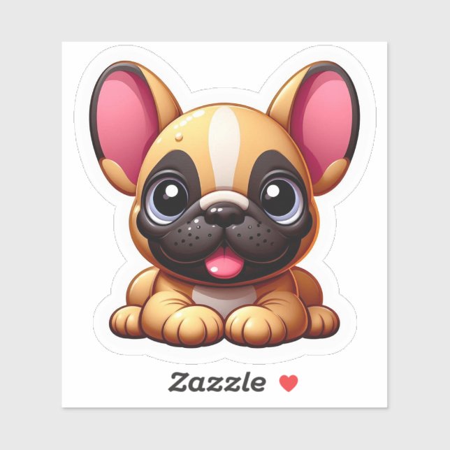 Smilam Kawaii French Bulldog Puppy Aufkleber (Blatt)