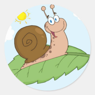 Smilch Super Snail auf seinem Fuß Runder Aufkleber