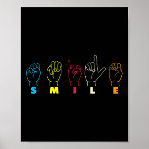 Smile ASL-Alphabet Amerikanische Gebärdensprache A Poster