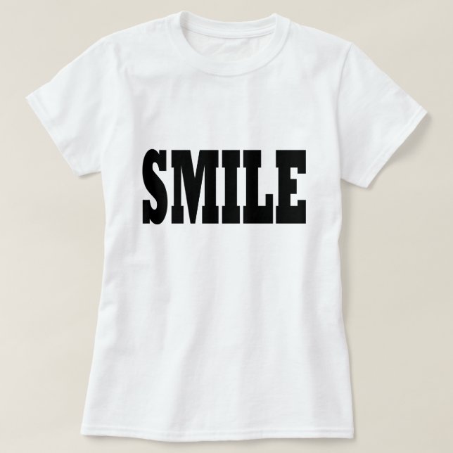 SMILE Black Slogan Typografie T-Shirt (Design vorne)