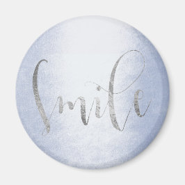 Smile Blue Pastel Silver Gray Ombre Ermutigung Magnet