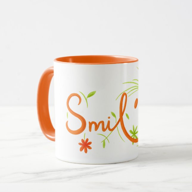 Smile Brush Style Line Art | Combo Mug (Devant gauche)