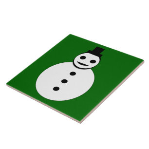 Smile Chridtmas Snowman Tile Fliese