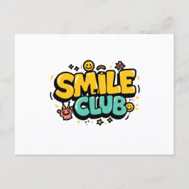 Smile Club Niedliche Cartoon-Typografie Einladungspostkarte