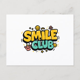Smile Club Niedliche Cartoon-Typografie Einladungspostkarte
