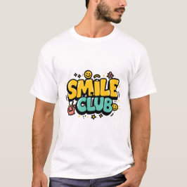 Smile Club Süße Positive Typografie T-Shirt