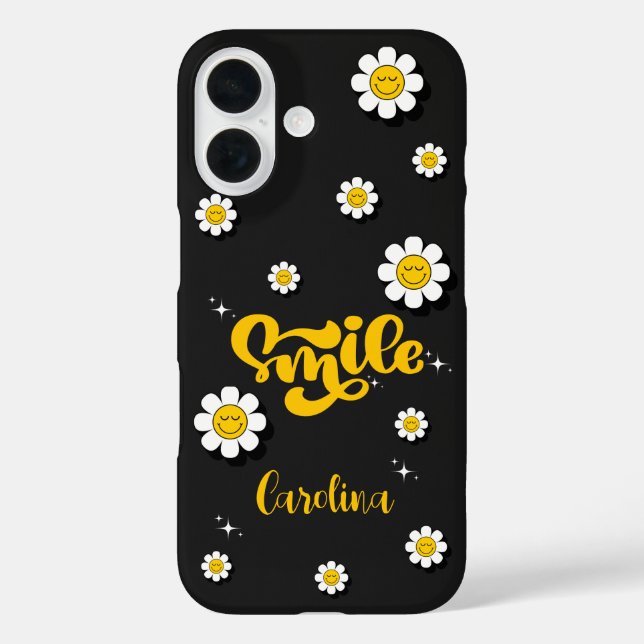 Smile Daisy Garten individuell anpassbar iPhone 16 Hülle (Rückseite)