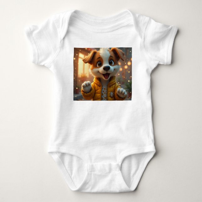 Smile Dog Baby Strampler (Vorderseite)