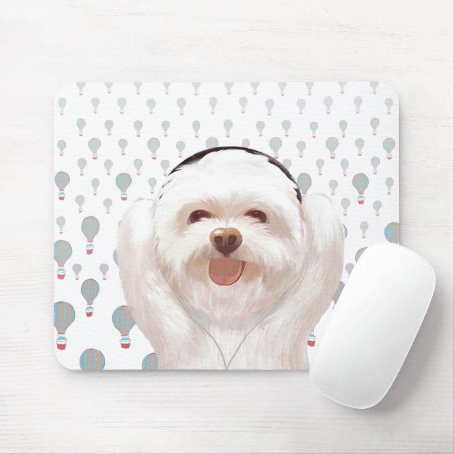 Smile Dog hören Musik mit Headphone Mousepad (Mit Mouse)