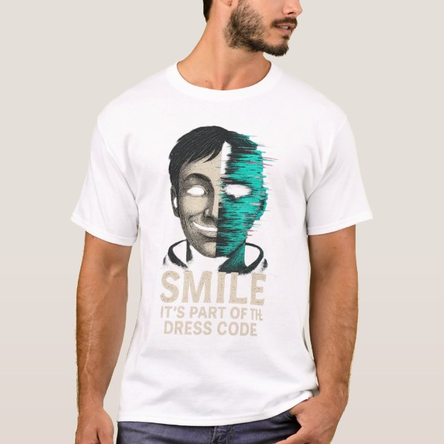 Smile Dress Code Digital Glitch T-Shirt (Vorderseite)