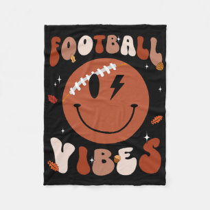 Smile Face Footbyll Vibes Dies ist die Jahreszeit Fleecedecke