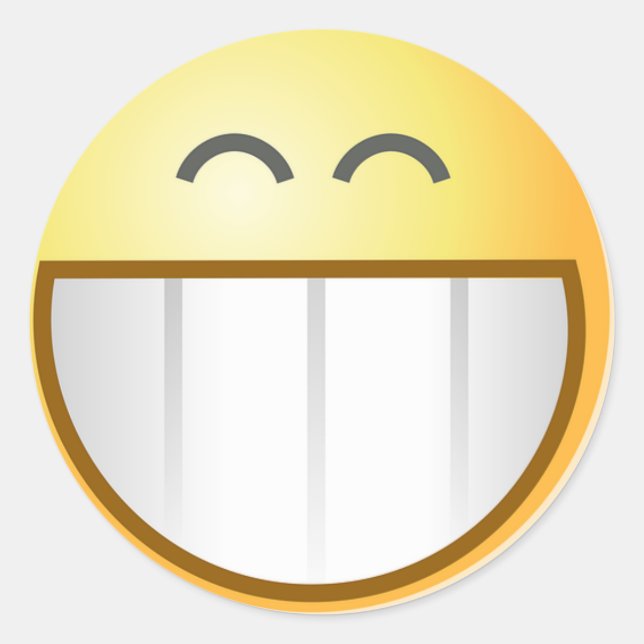 Smile Face Happy Grin Destiny Art Runder Aufkleber (Vorderseite)