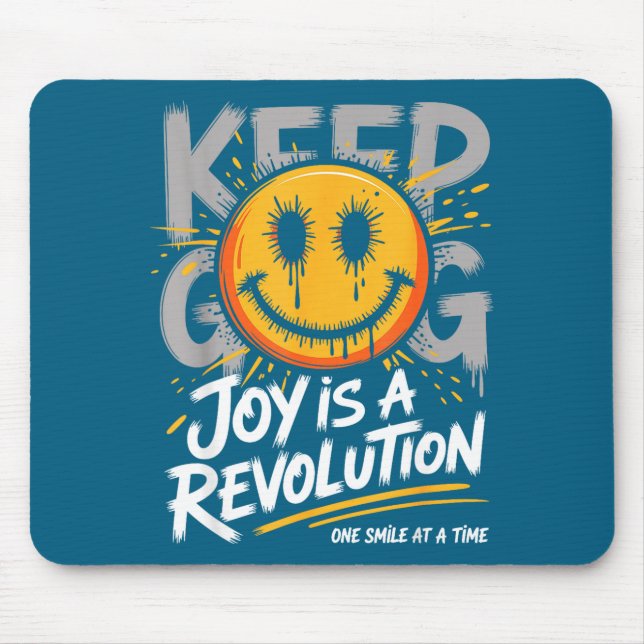 Smile Face Optimism Good Energy Mental Health Awar Mousepad (Vorne)