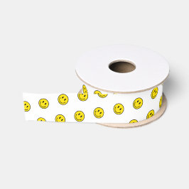 Smile Face Polka Dot Emojis Happy Yellow Fun Ripsband