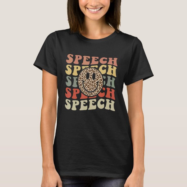 Smile Face Speech Therapy Speech Language Patholog T-Shirt (Vorderseite)
