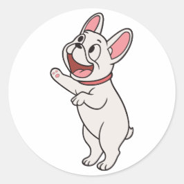 Smile Funny Stehend French Bulldog Runder Aufkleber