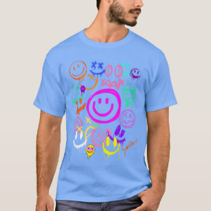 Smile Gesicht Emoticons Spaß Lebendig Graffiti Smi T-Shirt