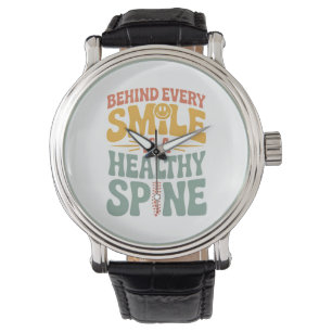 Smile Gesunder Spine Chiropraktor Zitat Design Armbanduhr