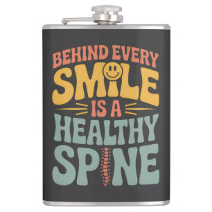 Smile Gesunder Spine Chiropraktor Zitat Design Flachmann