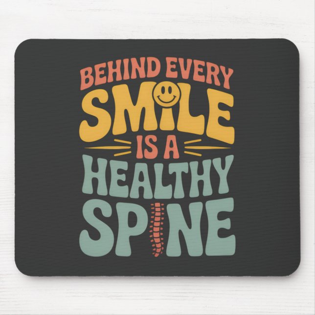 Smile Gesunder Spine Chiropraktor Zitat Design Mousepad (Vorne)