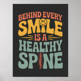 Smile Gesunder Spine Chiropraktor Zitat Design Poster