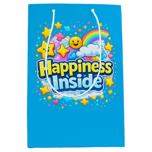Smile, Happiness is Inside Mittlere Geschenktüte (Vorderseite)