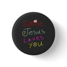 „Smile Jesus liebt dich“ Farbige Schrift