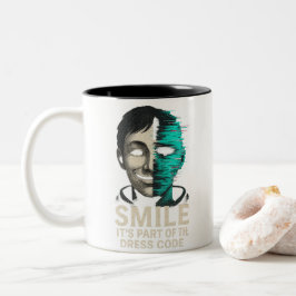 Smile Kleiderordnung Digitaler Glitch Zweifarbige Tasse