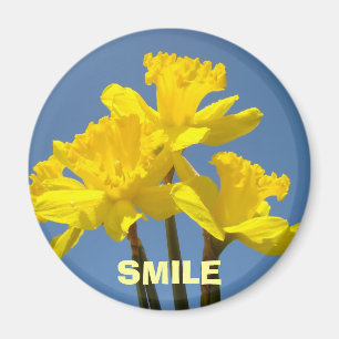 SMILE Magnete Gelbe Daffodische Blume lächeln Magnet