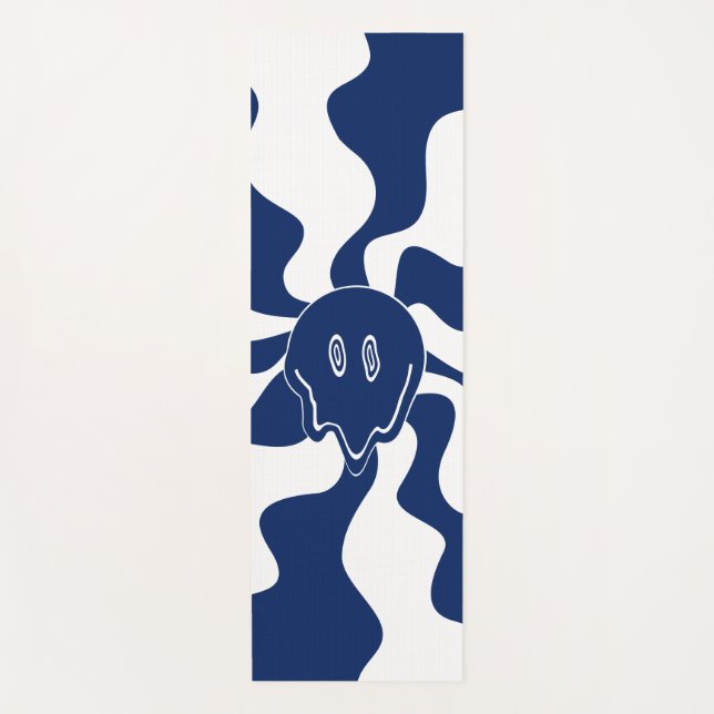 Smile Melt in Blau und Weiß Yogamatte (Vorderseite)