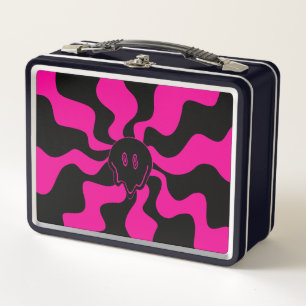 Smile Melt - Magenta und Schwarz Metall Brotdose