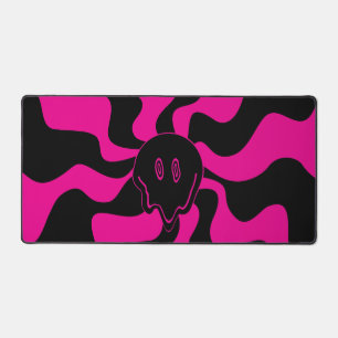 Smile Melt - Magenta und Schwarz Schreibtischunterlage