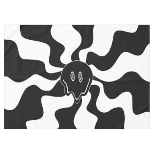 Smile Melt - Schwarz und Weiß Tischdecke