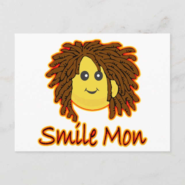 Smile Mon Fire Rasta Face Postkarte (Vorderseite)