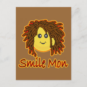 Smile Mon Fire Rasta Face Postkarte