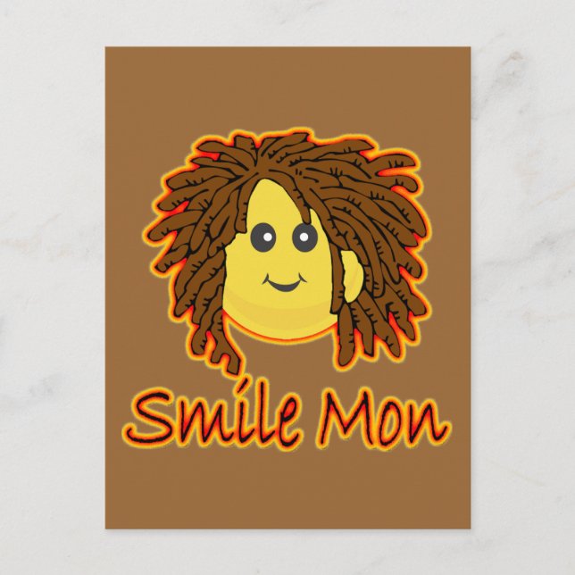 Smile Mon Fire Rasta Face Postkarte (Vorderseite)